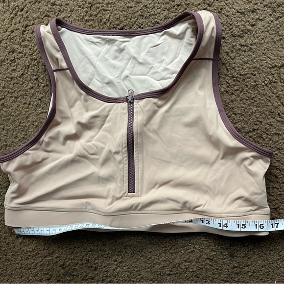 Zyia XXL Creme et Cafe Zippered Bra with removable pads - Picture 6 of 6